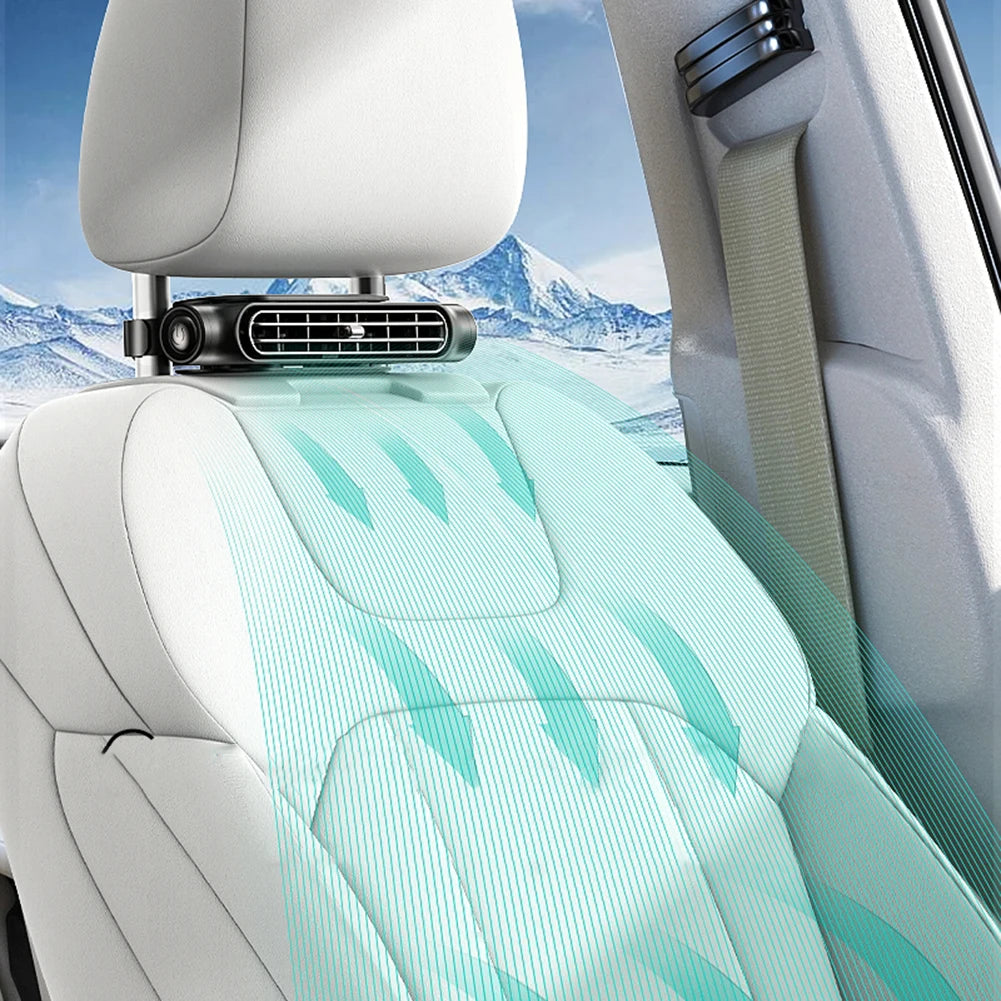 Car Backseat Cooling Fan Electric Auto Backseat Car Fan 3 Speeds Adjustable Cooling Tool for Mini Cars RVs Sedans