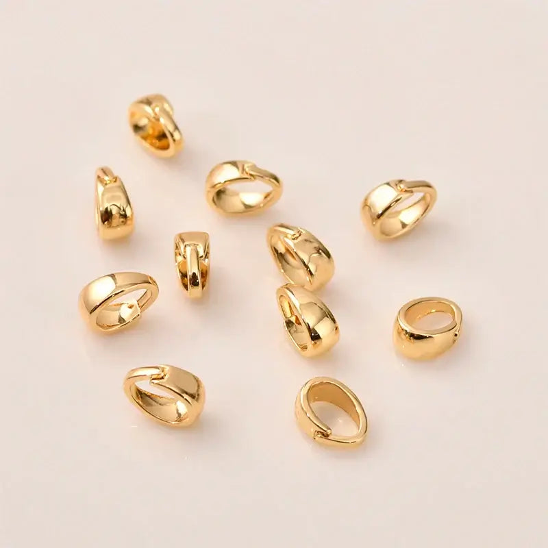 20Pcs Brass Snap on Bail for Pendant and Jewelry Making Supplies 18K Gold Plated