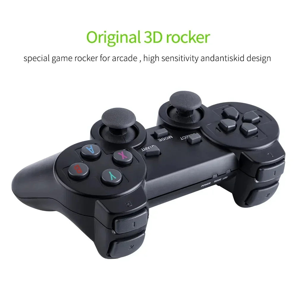 M8 Retro Game Console Over 20000 Games 64GB Storage Two Wireless Controllers 2.4G Stick 4K HD PS1 GBA Emulation Kids Christmas Gift