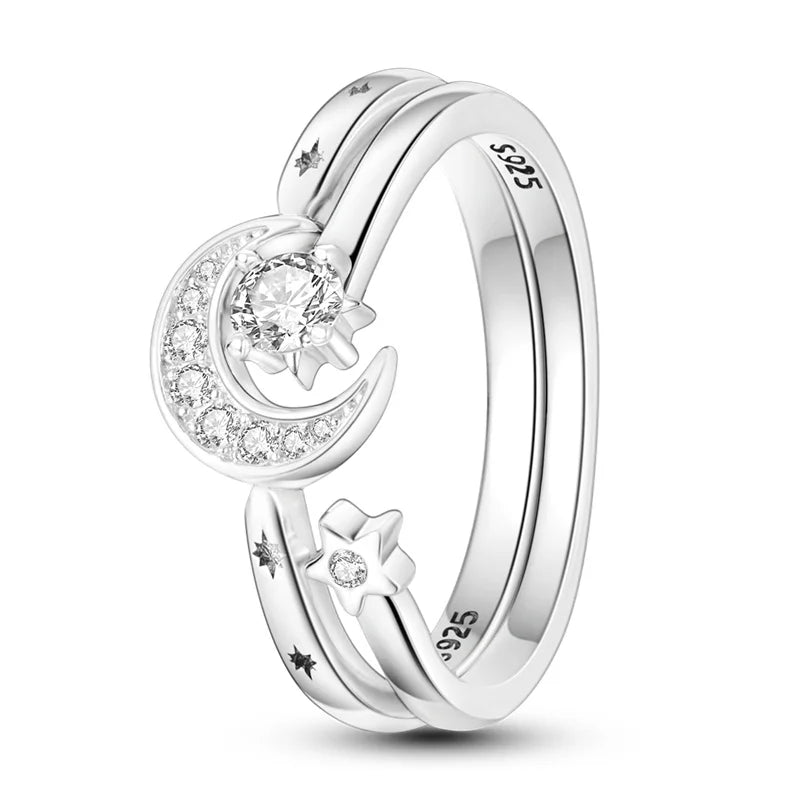 Zircon Diamond 925 Sterling Silver Women's Ring Elegant Fine Jewelry KTR085