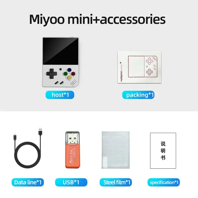 MIYOO Mini Plus V2 Portable Retro Handheld Game Console 3.5 Inch IPS 640x480 Linux System 64GB 128GB Preloaded 15K 25K Games Classic Gift