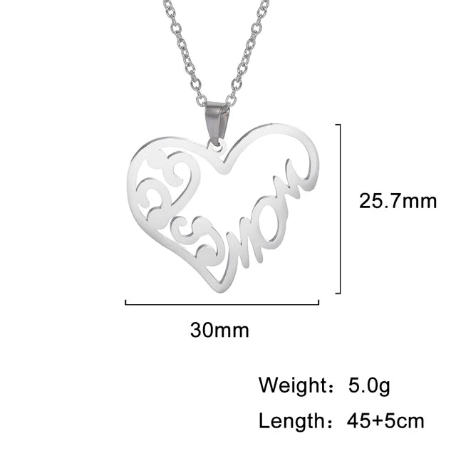 Cazador Sweet Love Heart Pendant Necklace for Women Stainless Steel Jewelry Mother's Day Gift 2025