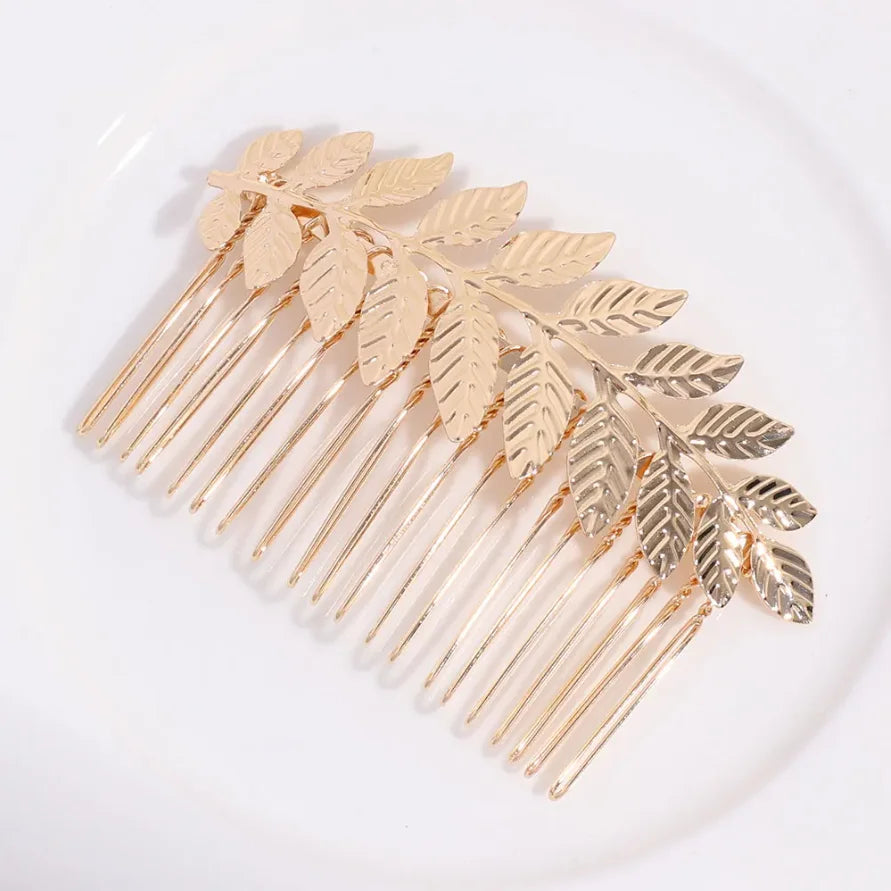 Bridal Crystal Hair Comb - Elegant Hair Clips & Pins for Brides Gold-1