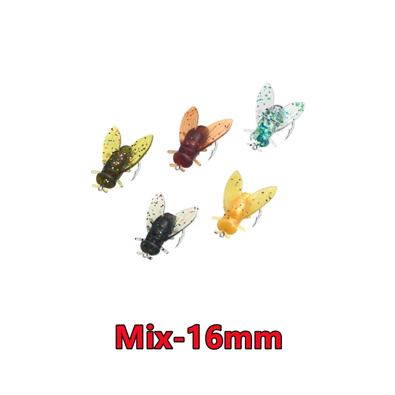 New 50-10PCS Mini Bionic Fly Fishing Bait For Salmon Trout