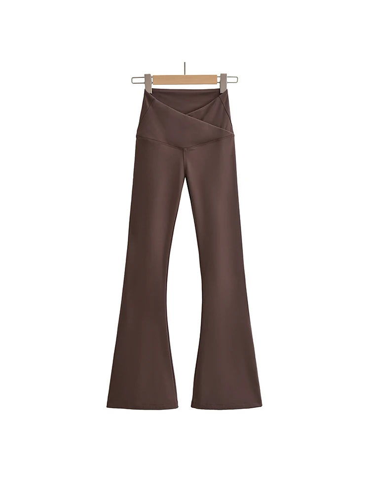 Fall Korean Style Flare Leg Yoga Pants For Women Black