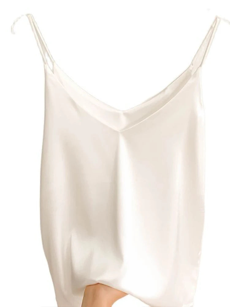 Womens Summer Camisole Tank Top V Neck Slim Fit Sleeveless