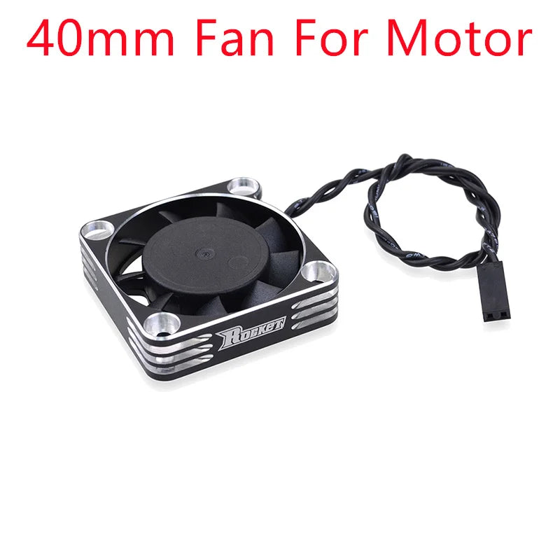 Rocket RC Fan 25mm 30mm 35mm 40mm 50mm Cooling Fan for RC Car 40mmSilver for motor