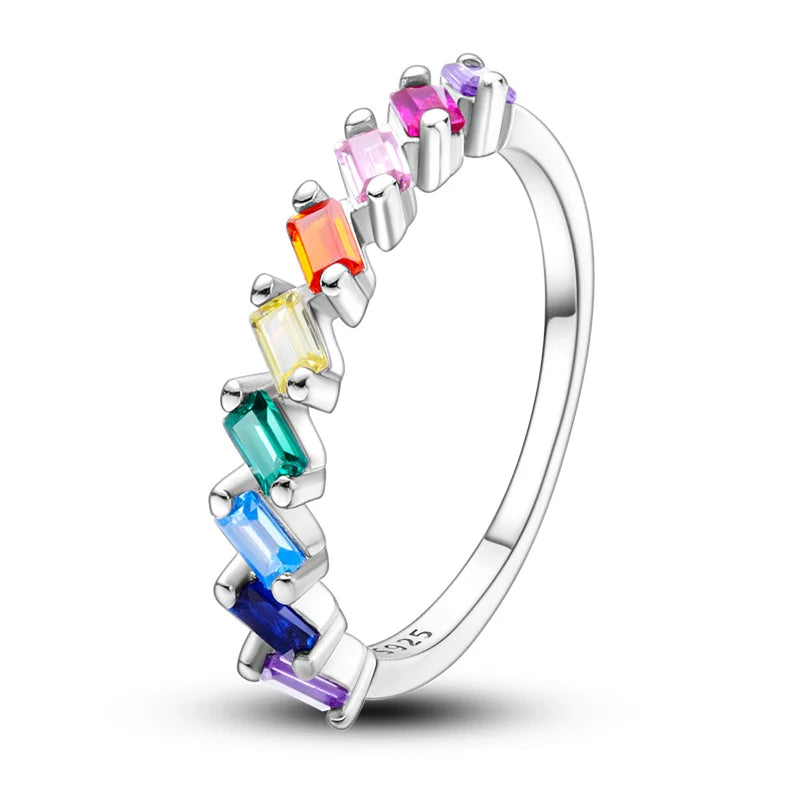 Zircon Diamond 925 Sterling Silver Women's Ring Elegant Fine Jewelry KTR060