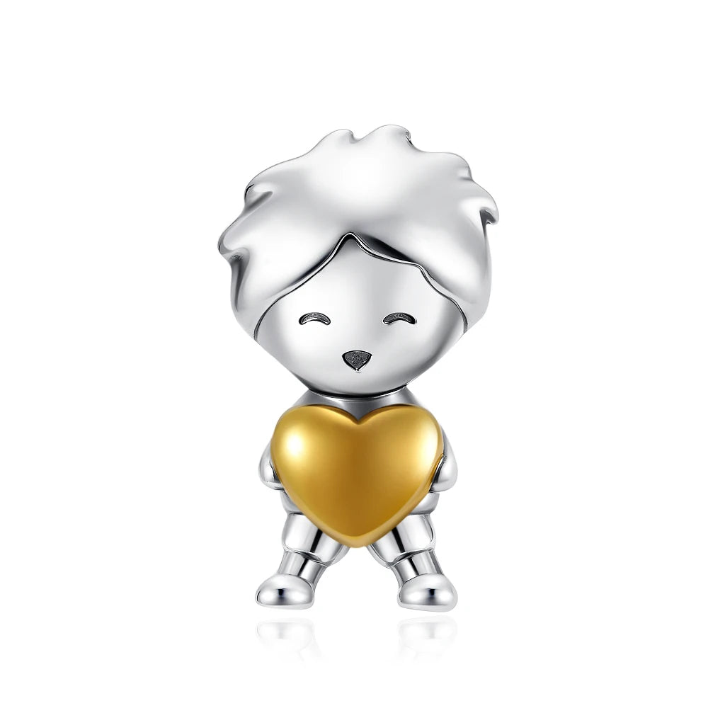 925 Silver Couple Charm Beads for DIY Bracelets Elegant Jewelry B6264