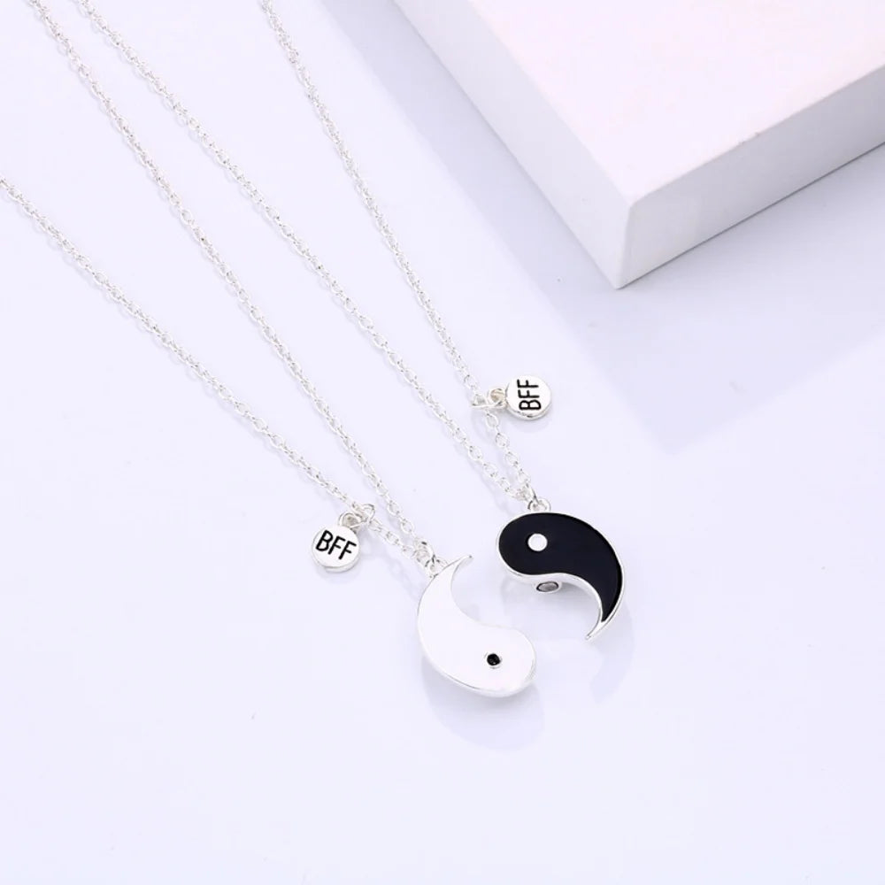 Best Friend Taichi Magnetic Pendant Necklaces Set for Couples and Friends