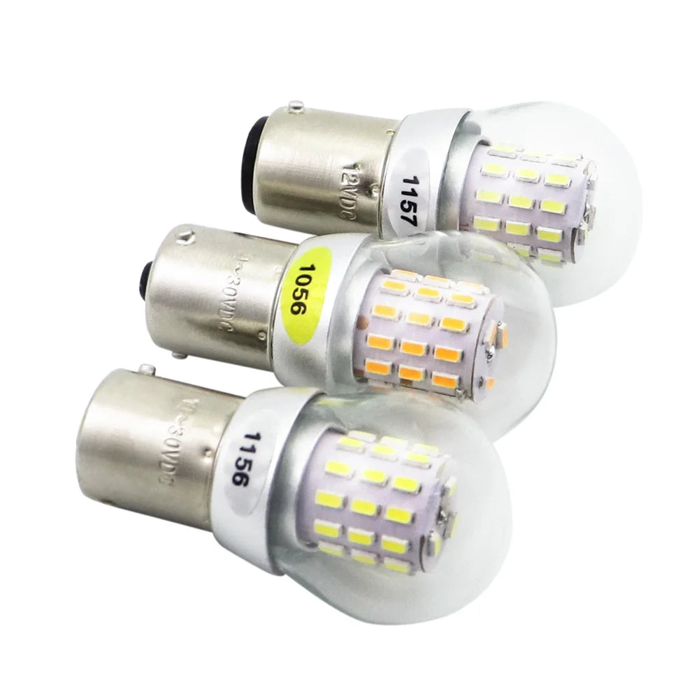 Car LED Bulb P21W and P21/5W 1156 1157 12-24V 6000K White to Amber Error Free Fog Light Side Marker Lamp for Automobiles