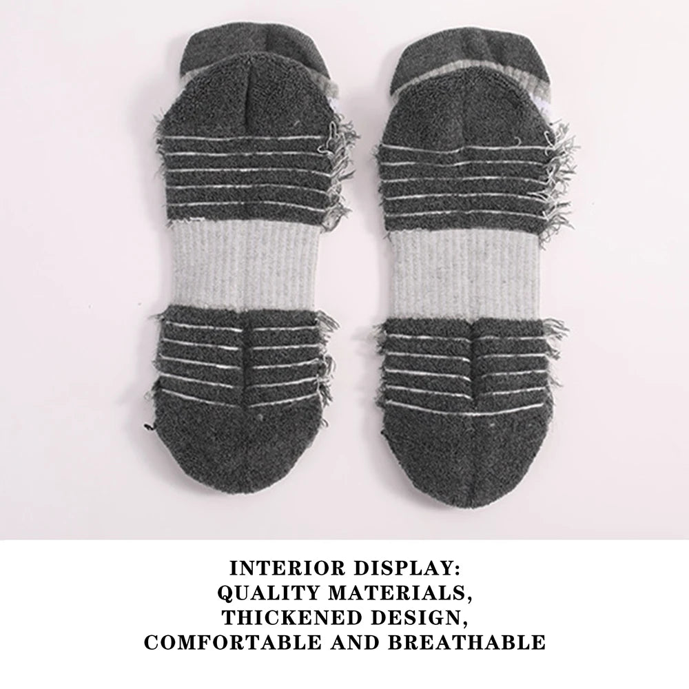 6 Pairs Unisex Cushioned Terry Crew Socks Anti Slip