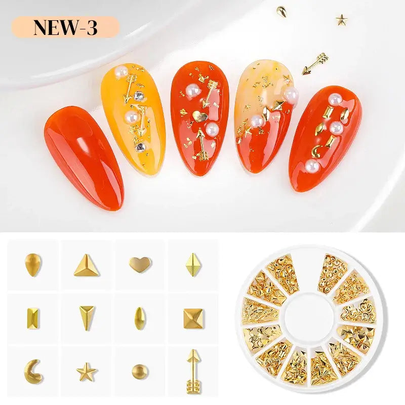 Resin Filling Metal Rivet Moon Stars Nail Art Decorations Mixed Beach Ocean Style Jewelry DIY Charms XY-NEW-3