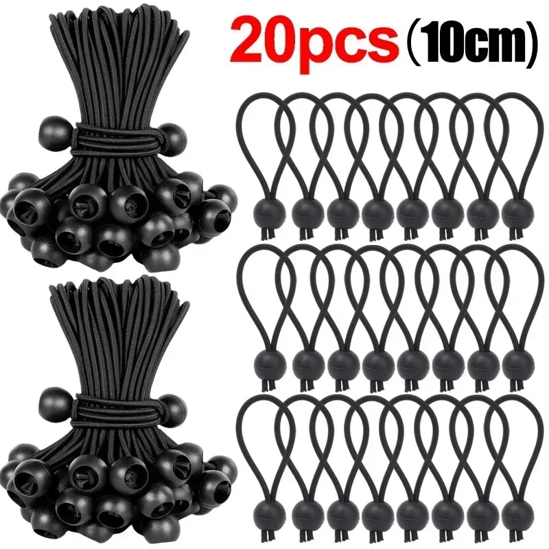 Heavy Duty Outdoor Elastic Bungee Cords Portable Tent Tie Down Rope for Shelter Cargo Canopy Tarpaulin Fixing