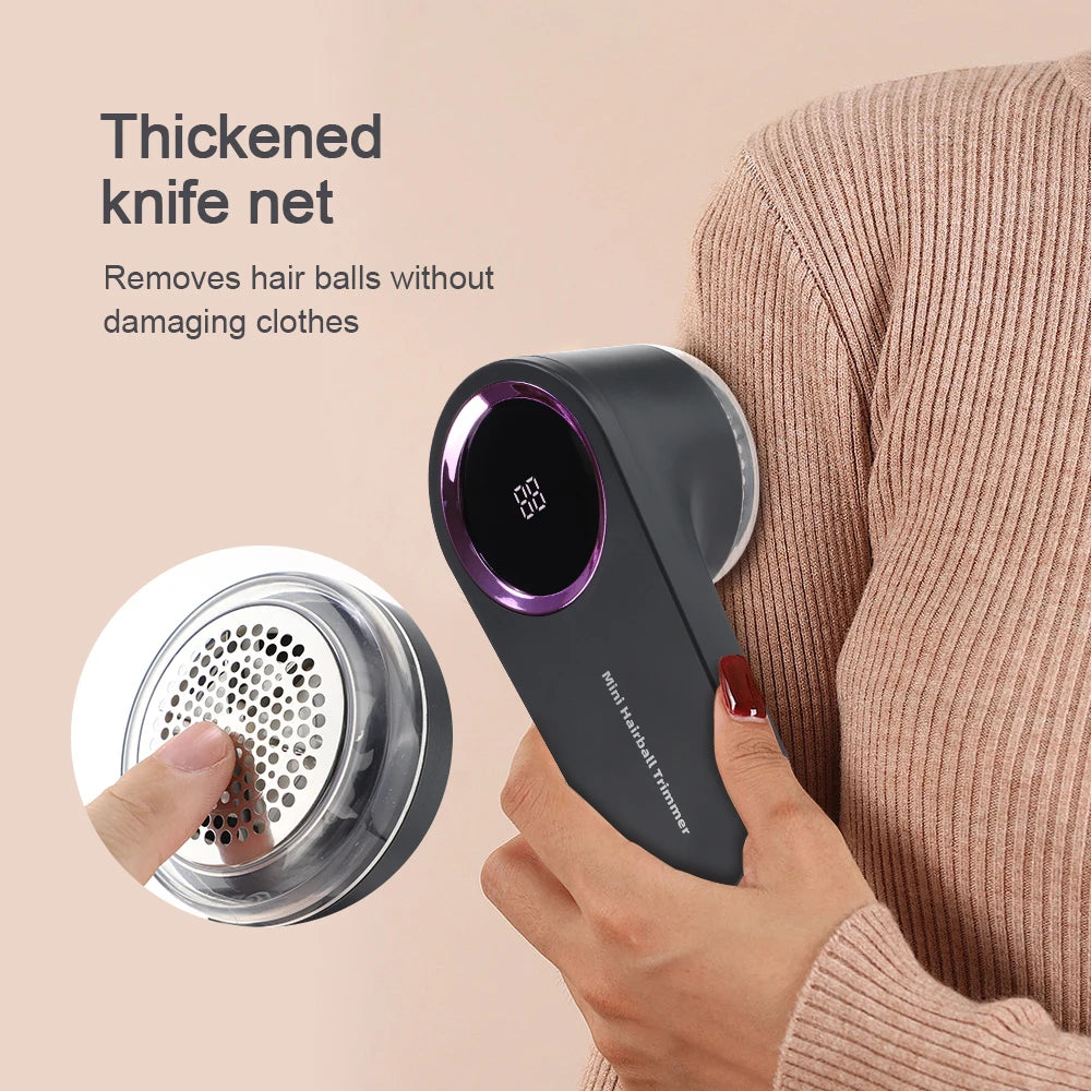 Electric Digital Display Lint Remover Portable Fabric Shaver For Effortless Cleaning