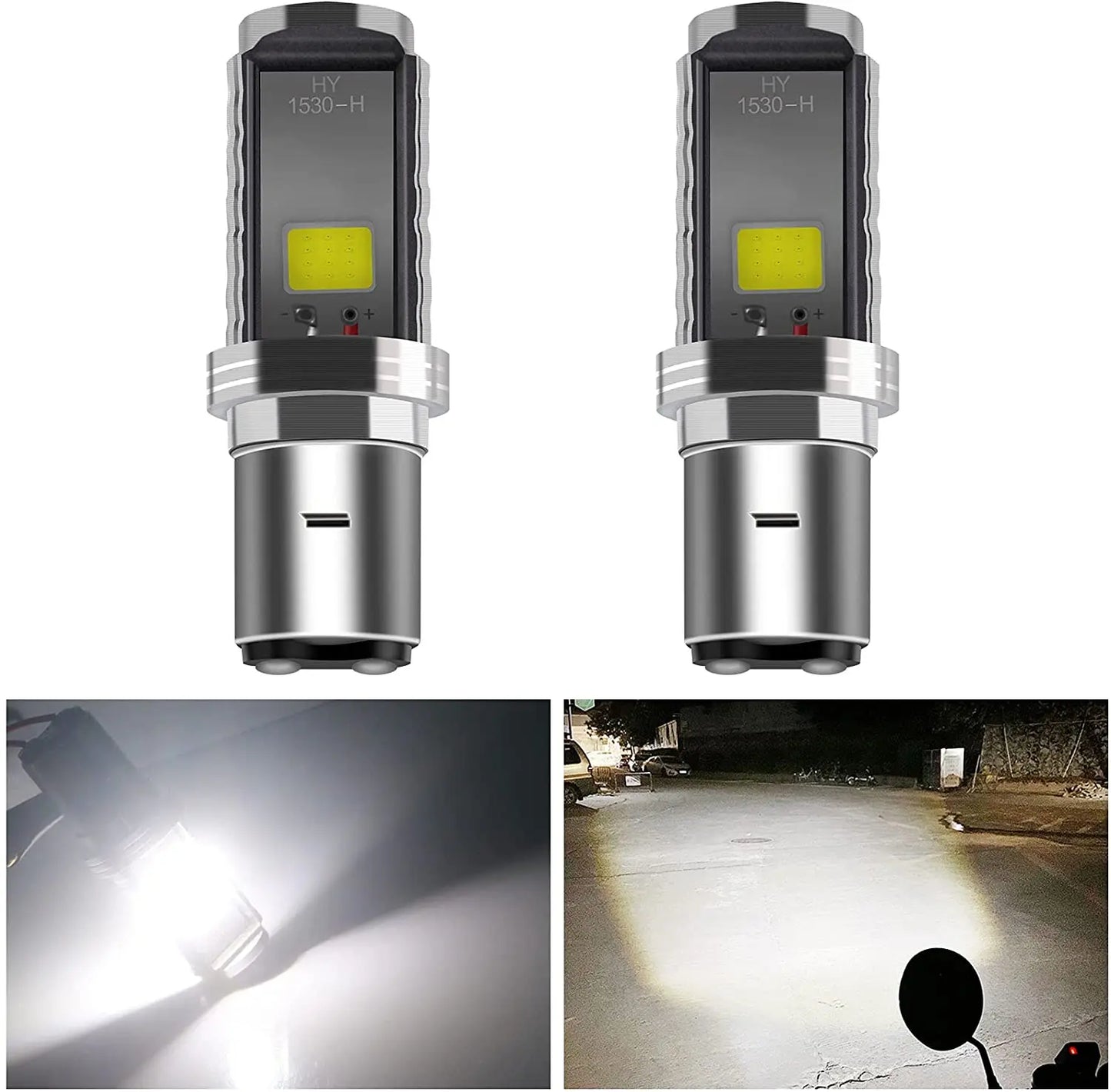 H4 H6 BA20D LED Motorcycle Headlight 6000K HiLo COB 12V