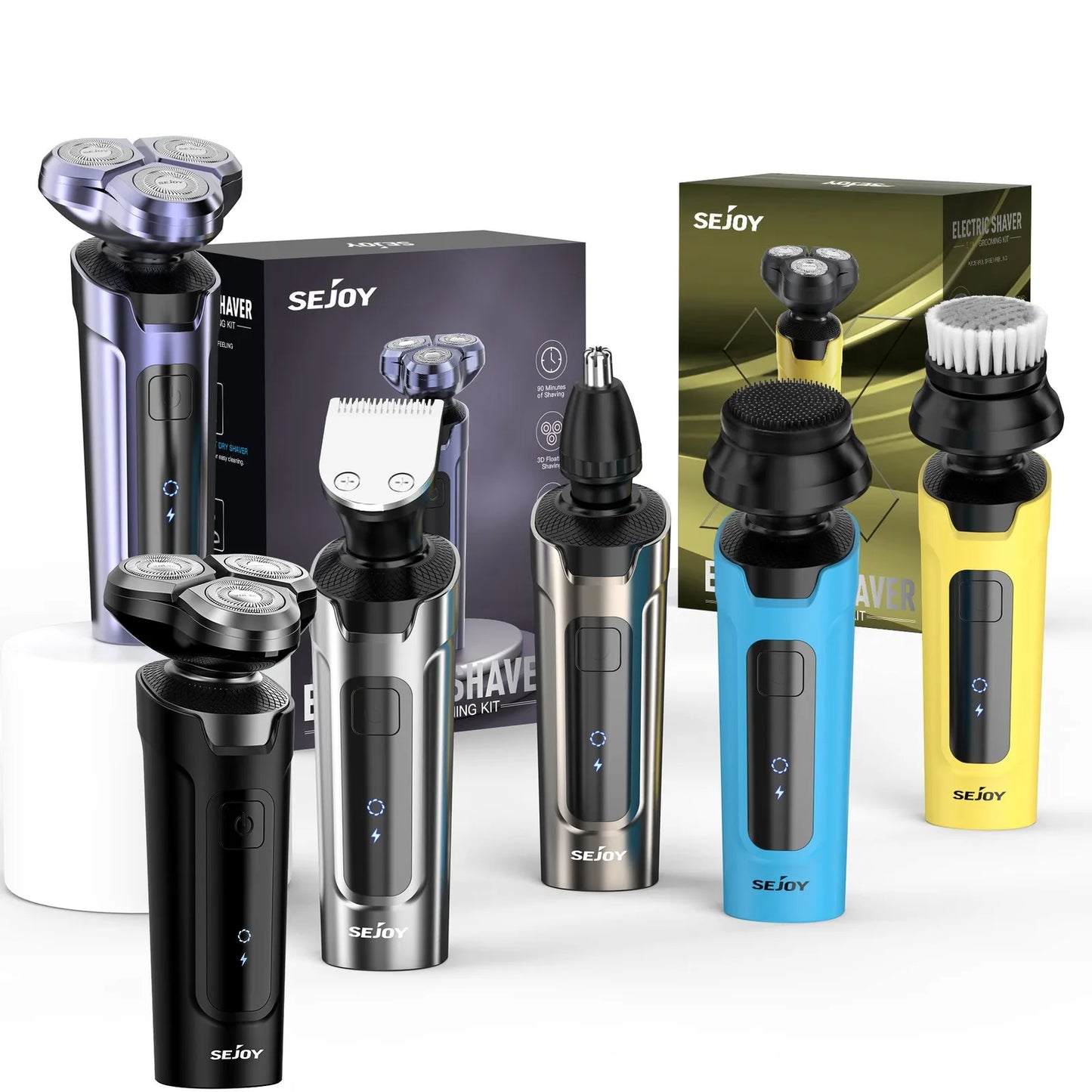 Sejoy 3 In 1 Multifunction Electric Shaver for Men Waterproof Beard and Nose Hair Trimmer with Fast Charging