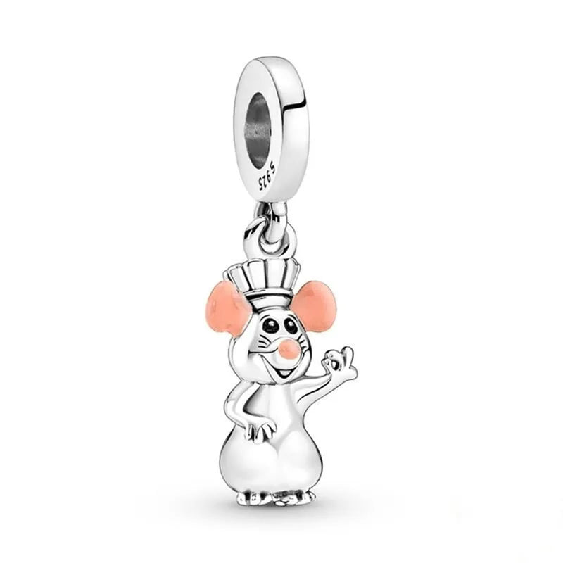 Exquisite 925 Silver Elephant and Dog Bead Mouse Pendant for European Original Bracelet DIY Jewelry