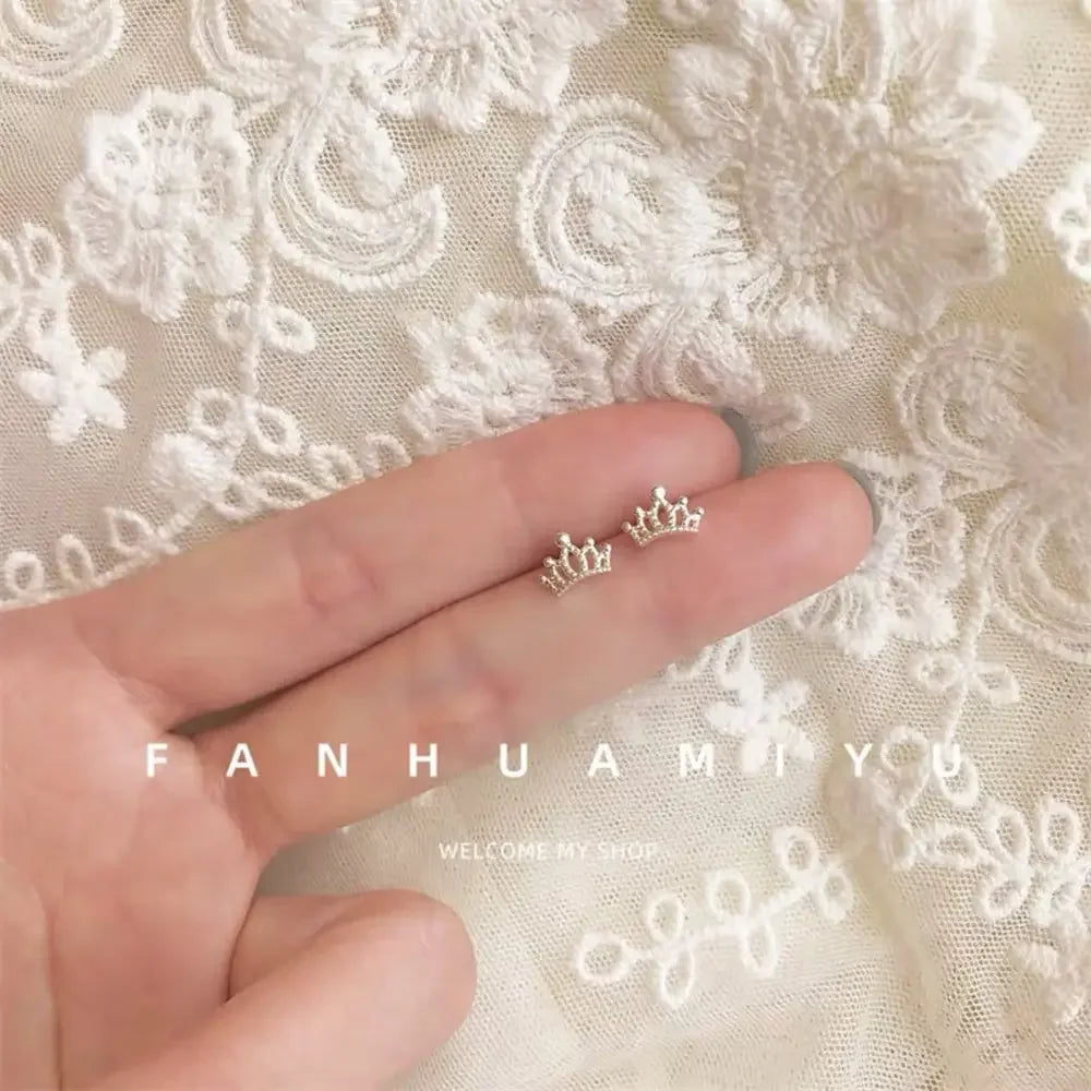 925 Silver Mini Stud Earrings for Women Heart Star Butterfly Dinosaur Design