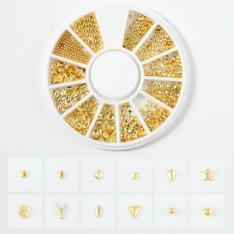 Resin Filling Metal Rivet Moon Stars Nail Art Decorations Mixed Beach Ocean Style Jewelry DIY Charms PP-XY-5