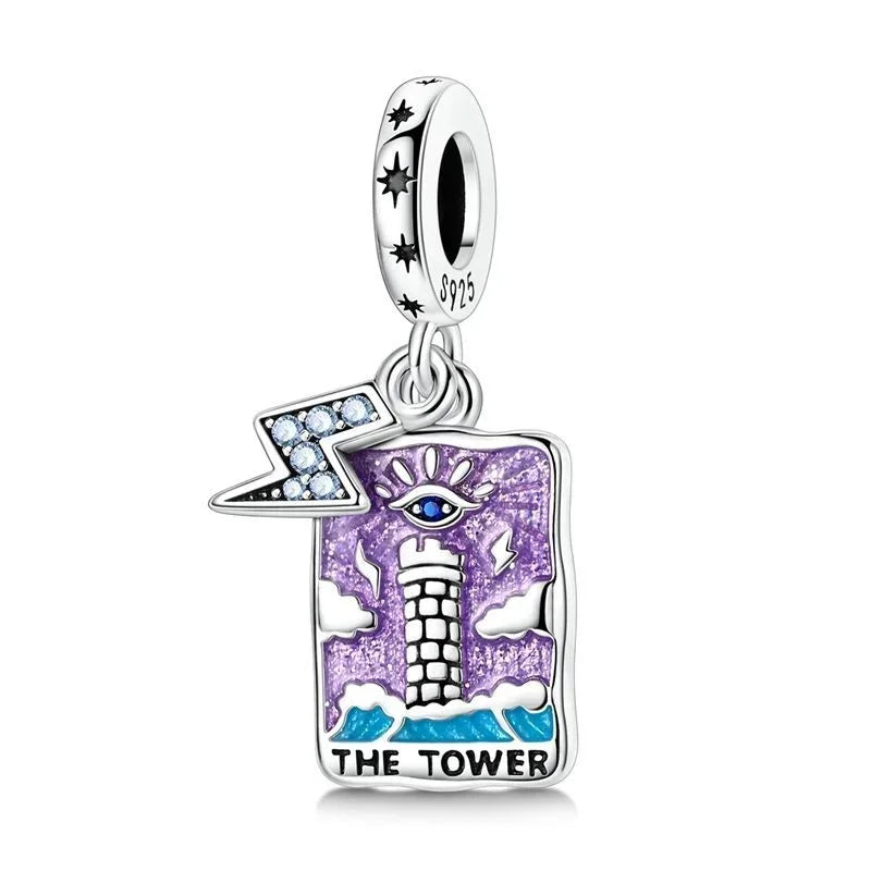 Sparkling Purple Jellyfish Sterling Silver 925 Charm Bead Birthday Pendant for DIY Bracelet Jewelry