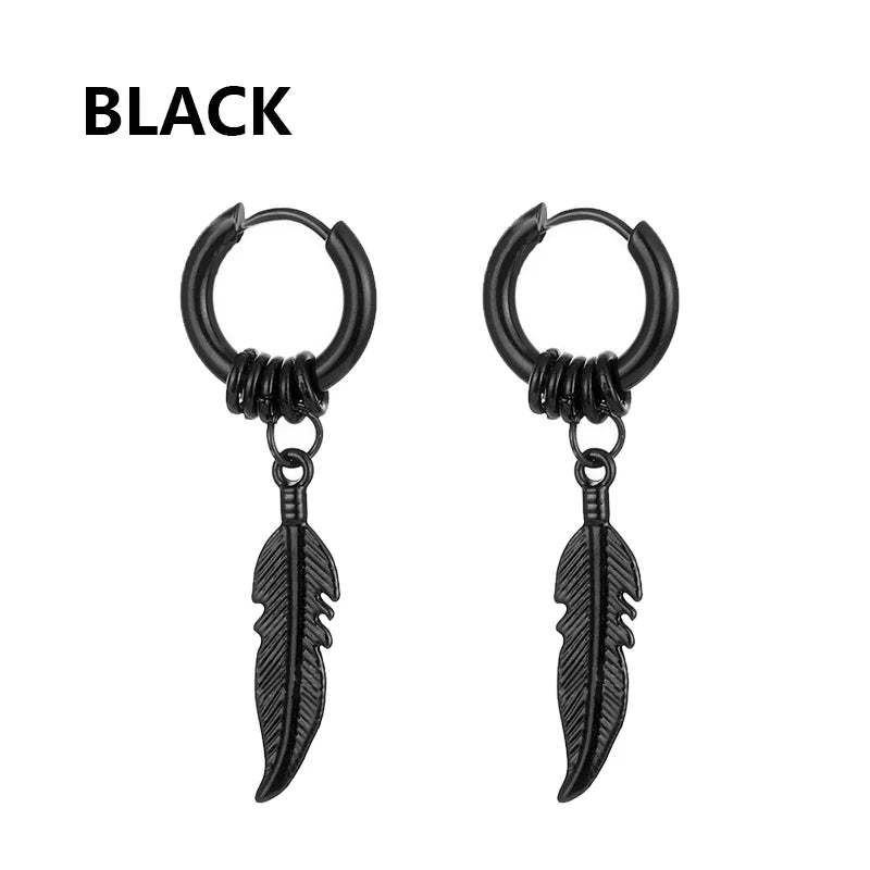 Punk Stainless Steel Stud Earrings Set for Men and Women Type8