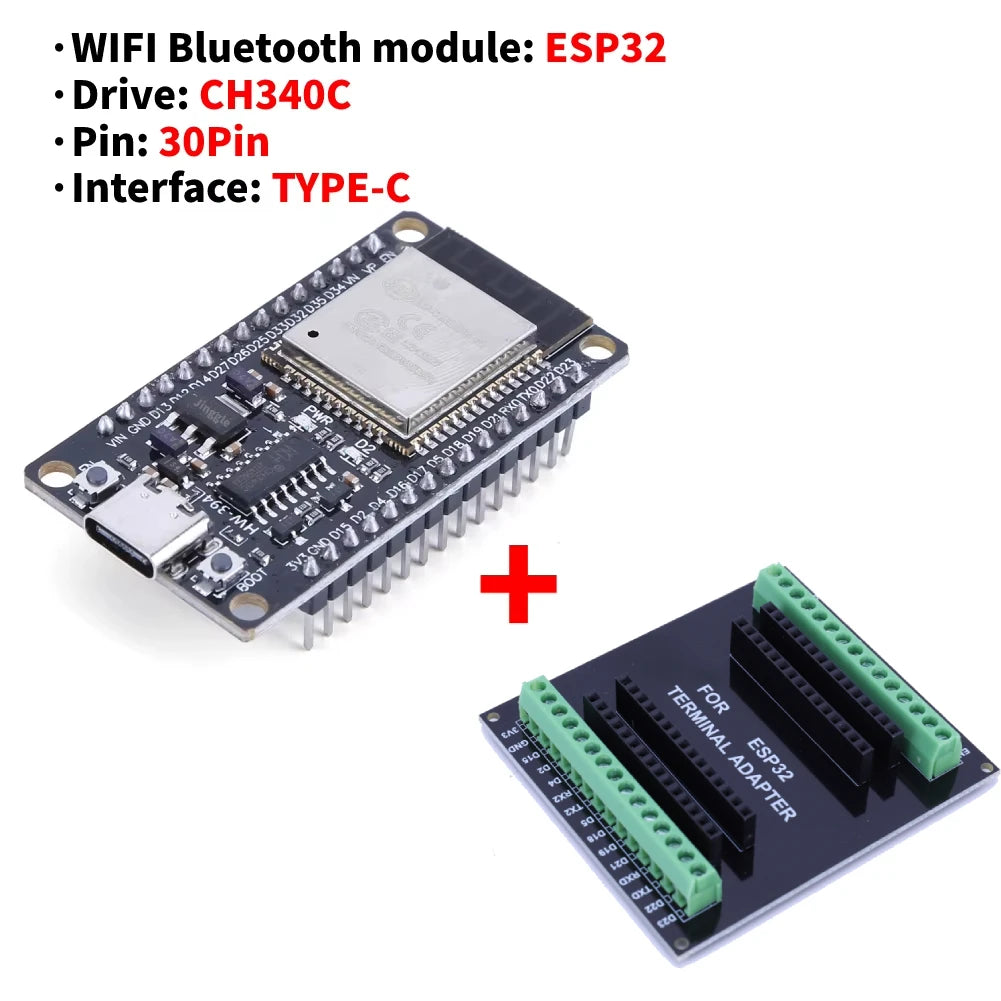 ESP32 Development Board Wireless WiFi Bluetooth Module Ultra Low Power Dual Core 30Pin for Smart Home Applications