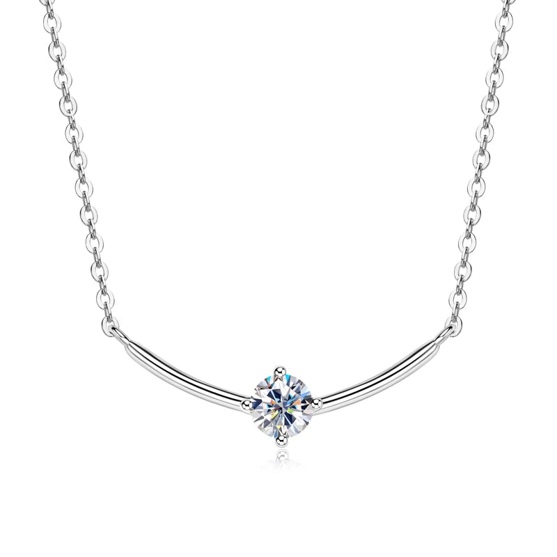 Lnngy Minimalist 925 Sterling Silver Moissanite Choker Necklace for Women