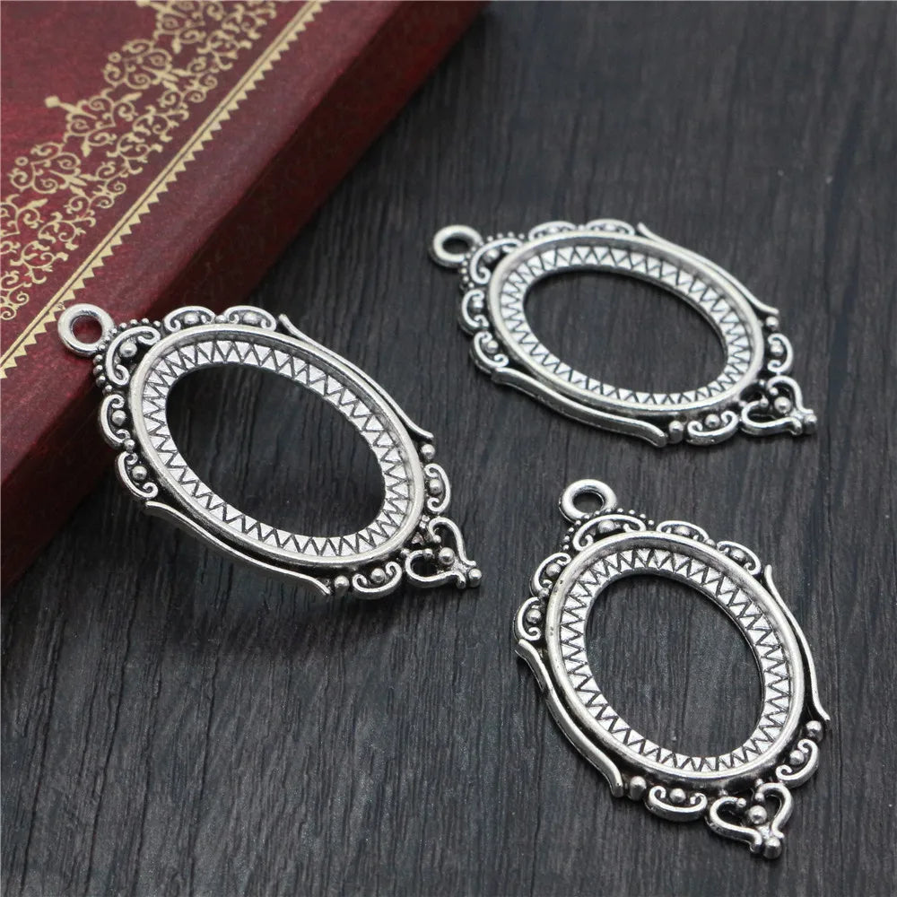 Antique Finish Cameo Cabochon Bracelet Setting Trays in Gold Silver Bronze and Rhodium 10 Pack