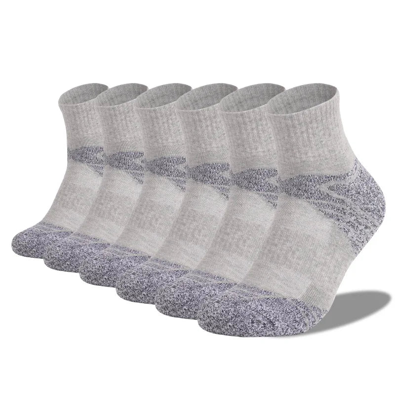 3 Pairs Unisex Thick Sole Moisture Wicking Running Socks