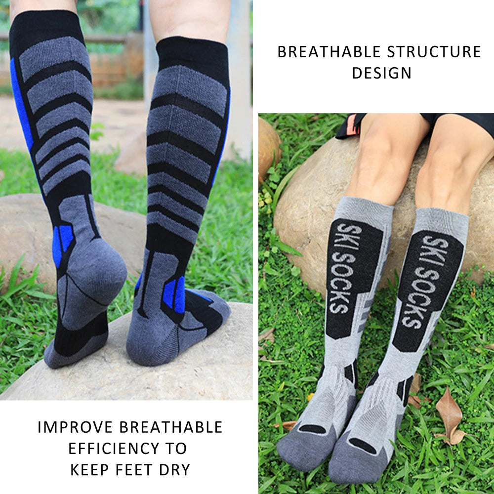 Merino Wool Knee High Ski Socks Thickened Outdoor Warm
