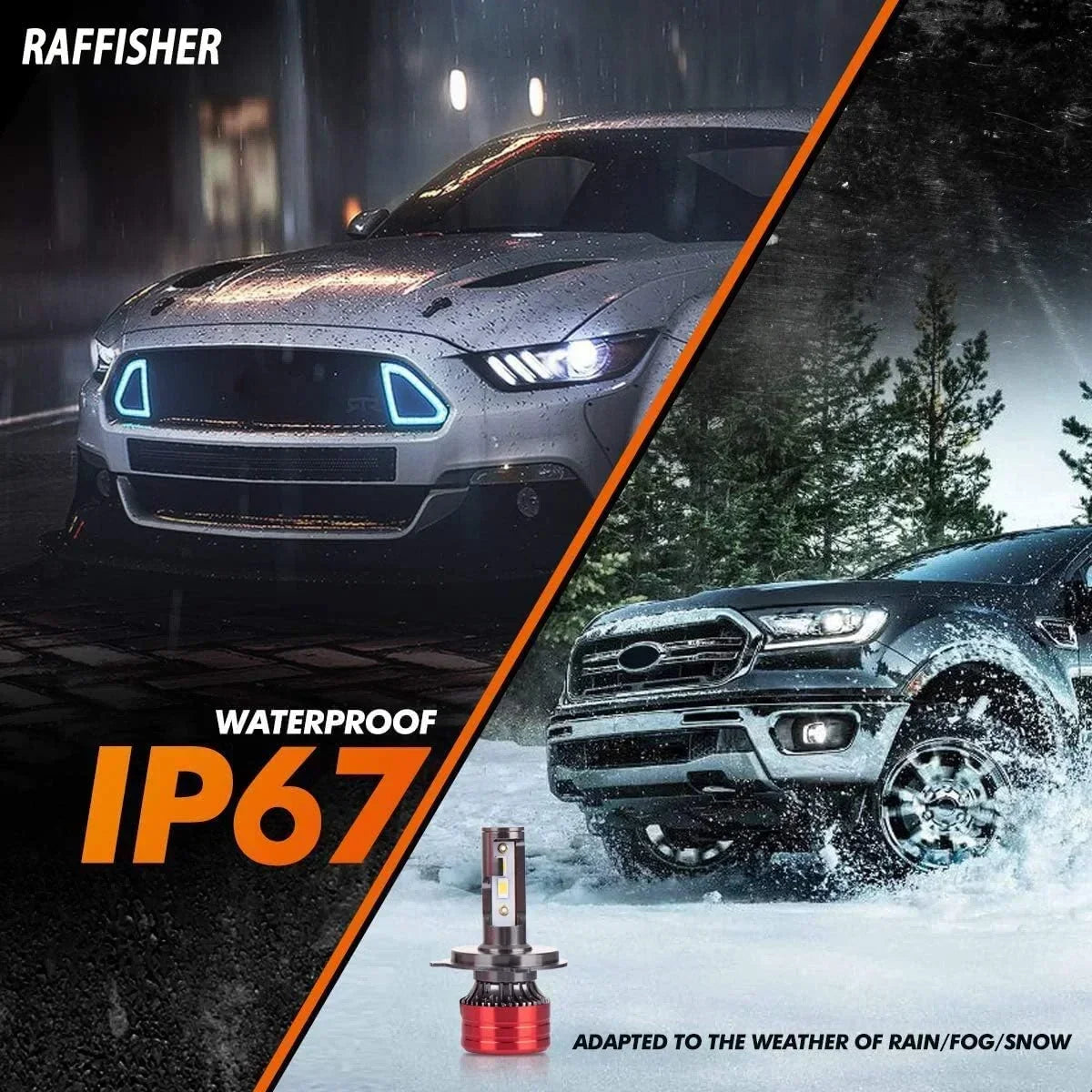 Heyword H4 LED Headlight 120W 30000LM 6000K Xenon White