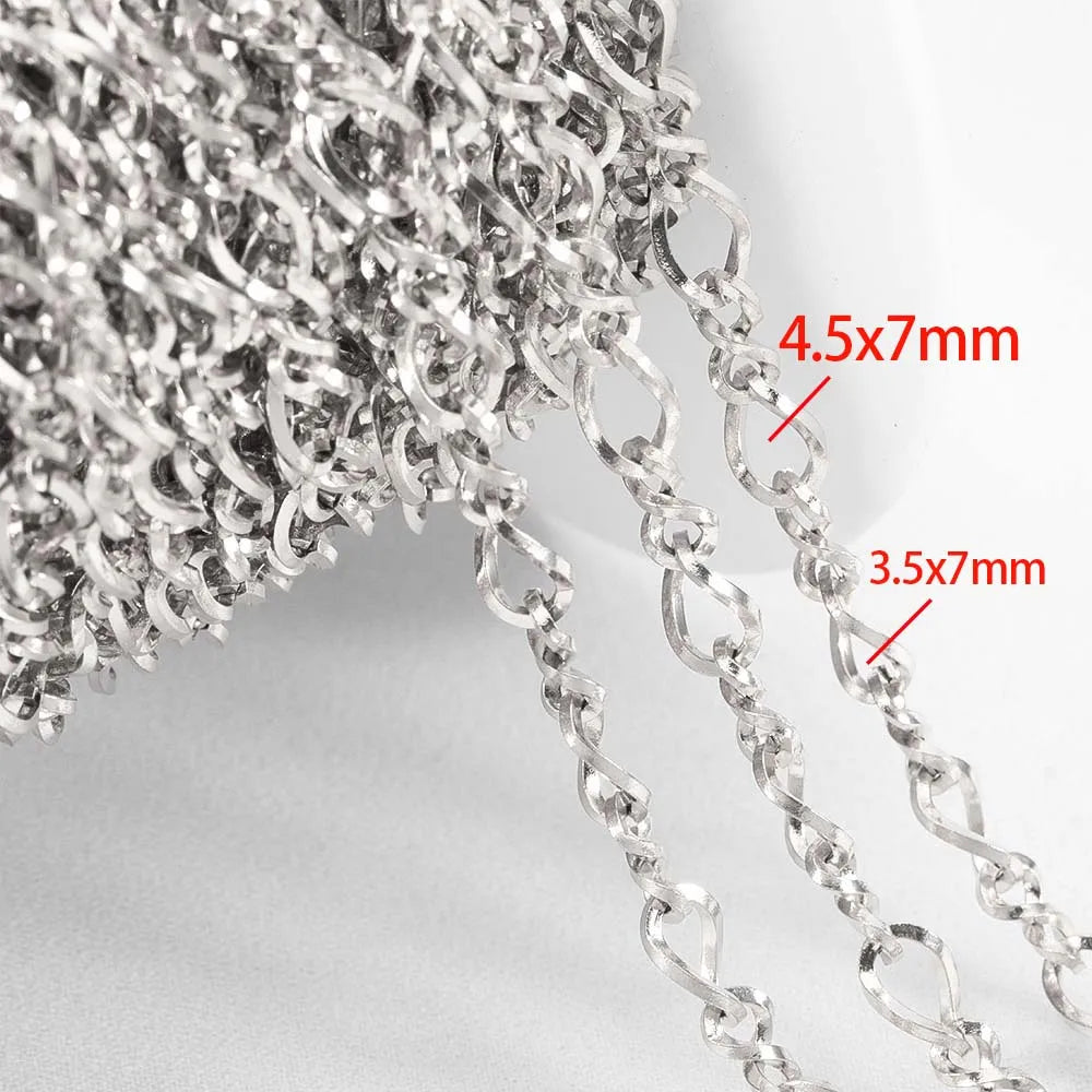 Stainless Steel Circle Link Chain for DIY Jewelry Making Necklace and Bracelet Supplies