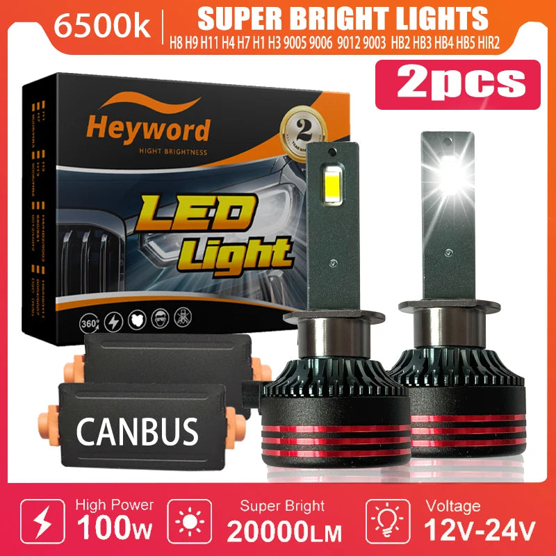 Heyword M8 Pro 160W 12000LM 6000K LED Headlights High Low Beam