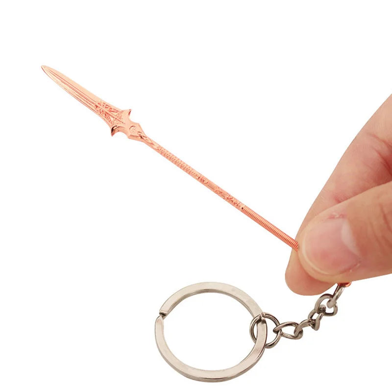 Mini God of War Kratos Blade of Chaos Keychain Metal Model for Men Party Jewelry