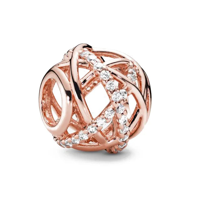 Rose Gold Butterfly Lock Key Charms Beads for DIY Jewelry Making F417