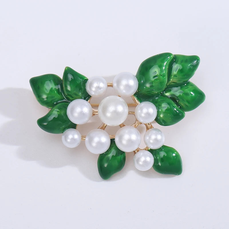 Elegant Enamel Floral Brooch Pins for Women and Unisex Party Office Accessories