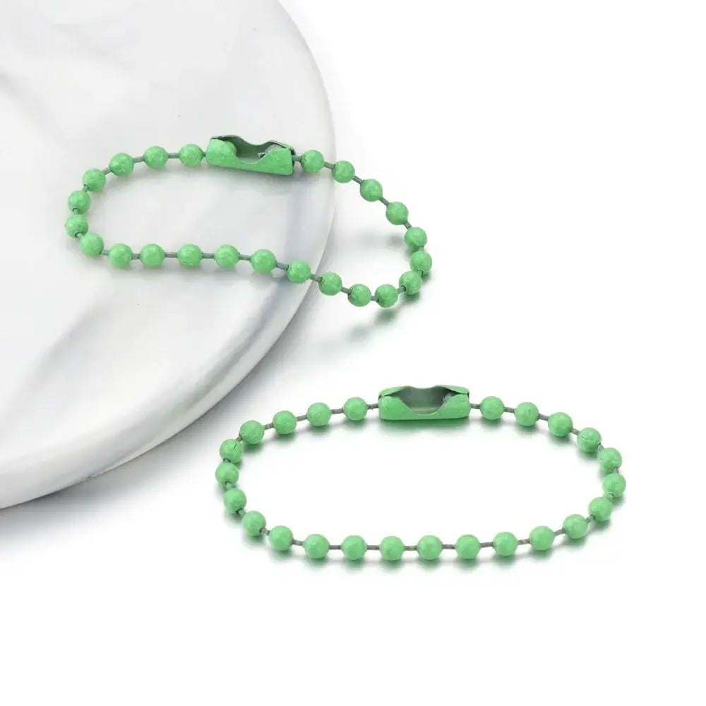 100Pcs Lot 10Cm Iron Colorful Ball Bead Chain for DIY Jewelry Making light green