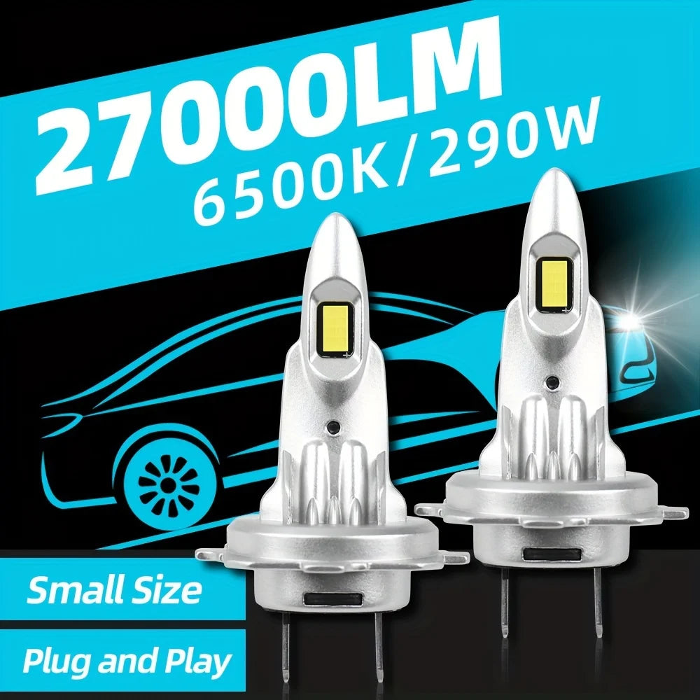 Ultra-Bright Universal LED Headlight Bulbs 27000LM 6500K Plug and Play
