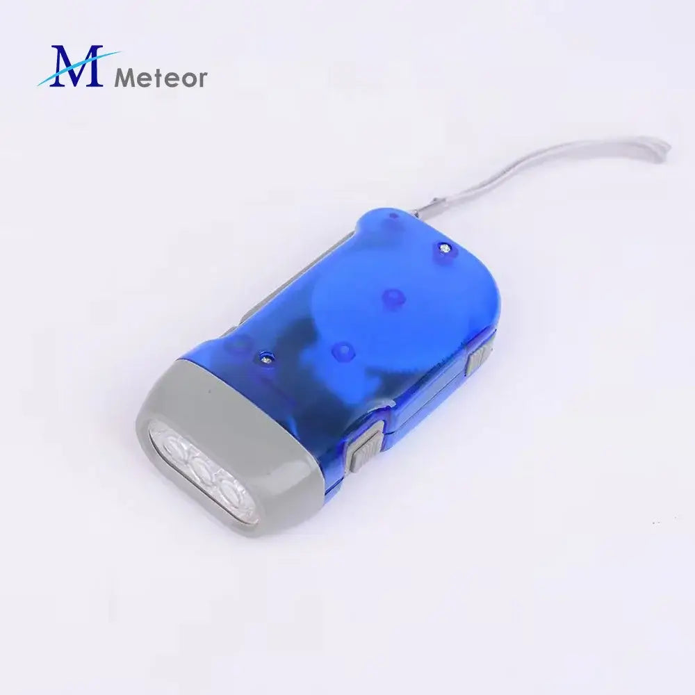Portable Mini Size Plastic Hand-Pressing LED Rechargeable Flashlight for Camping Outdoor Night Light Blue CHINA