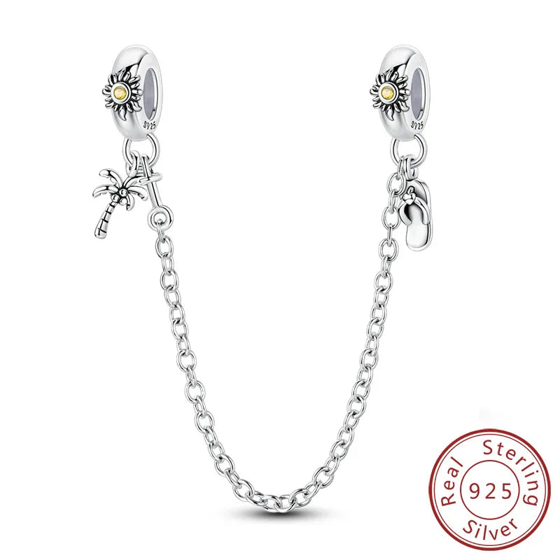 925 Sterling Silver Ocean Turtle Beach Charms Blue Shell