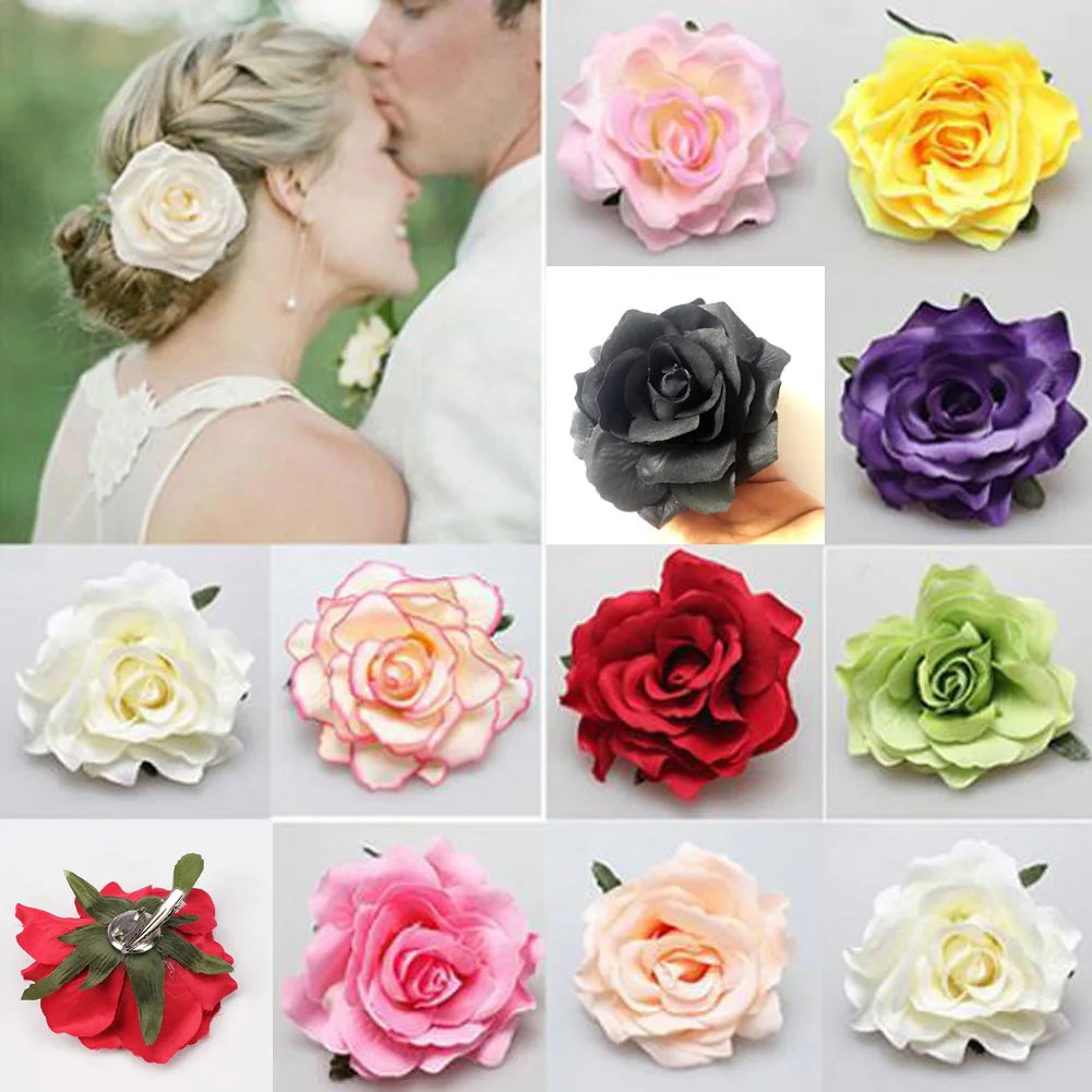 Bohemian Rose Floral Hairpin for Weddings and Beach Getaways