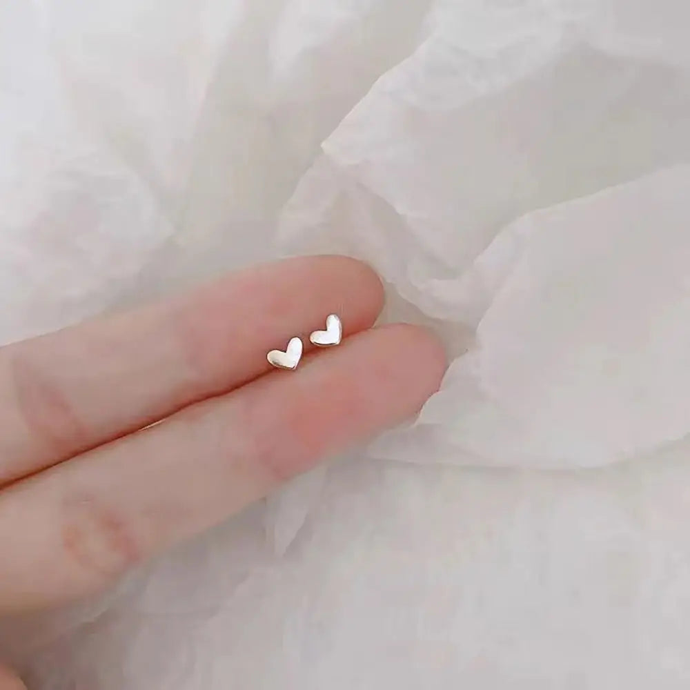 925 Silver Mini Stud Earrings for Women Heart Star Butterfly Dinosaur Design