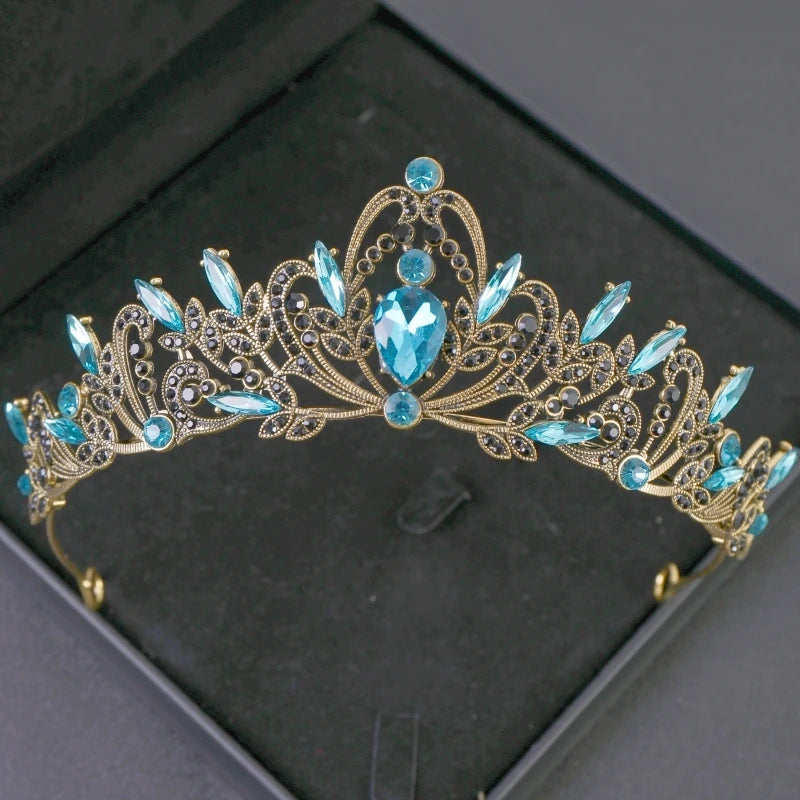Elegant Gold Crystal Bridal Crown for Women - Trendy Wedding and Birthday Tiara