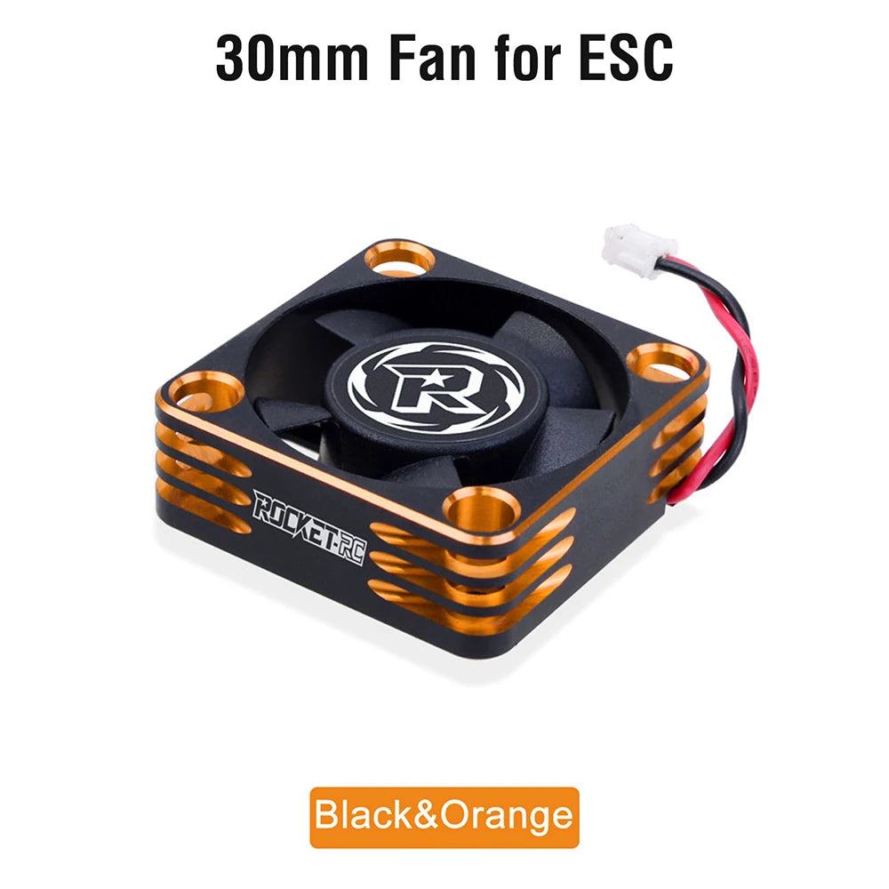 Rocket RC Fan 25mm 30mm 35mm 40mm 50mm Cooling Fan for RC Car 30mm black for motor