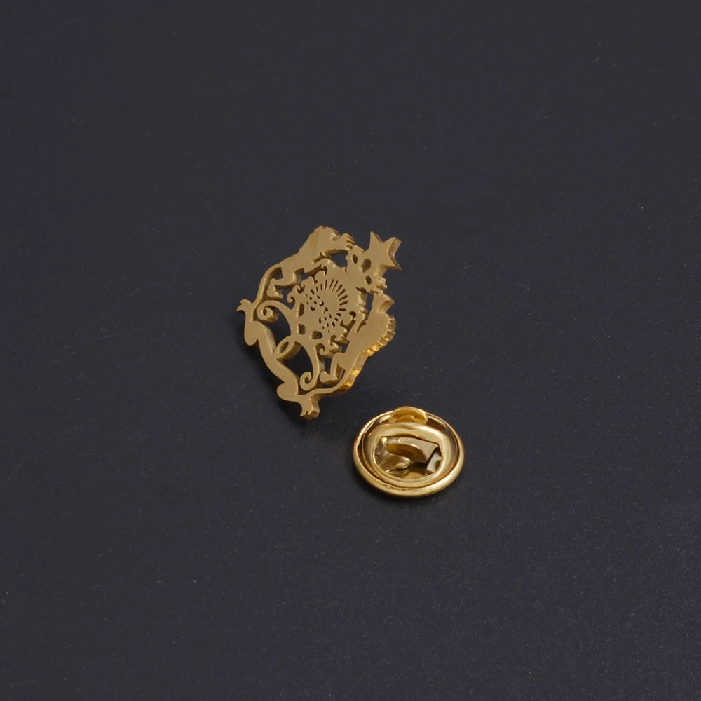 Elegant Moroccan Brooch for Women and Girls Stainless Steel Ethnic Jewelry