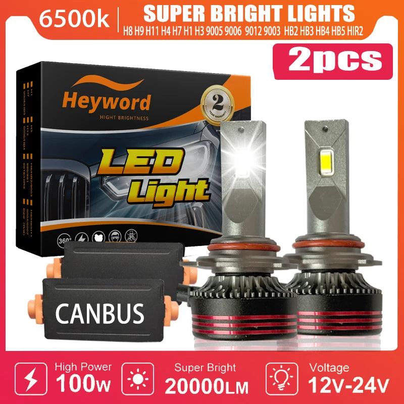 Heyword M8 Pro 160W 12000LM 6000K LED Headlights High Low Beam