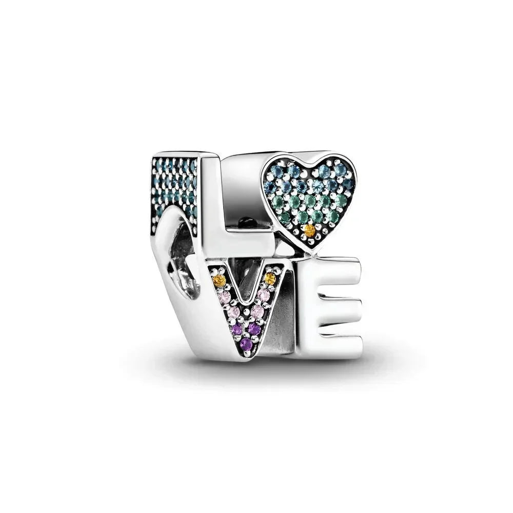 925 Sterling Silver Angel Mom Heart Key Lock Charms Beads for DIY Necklace and Bracelet Jewelry Gift