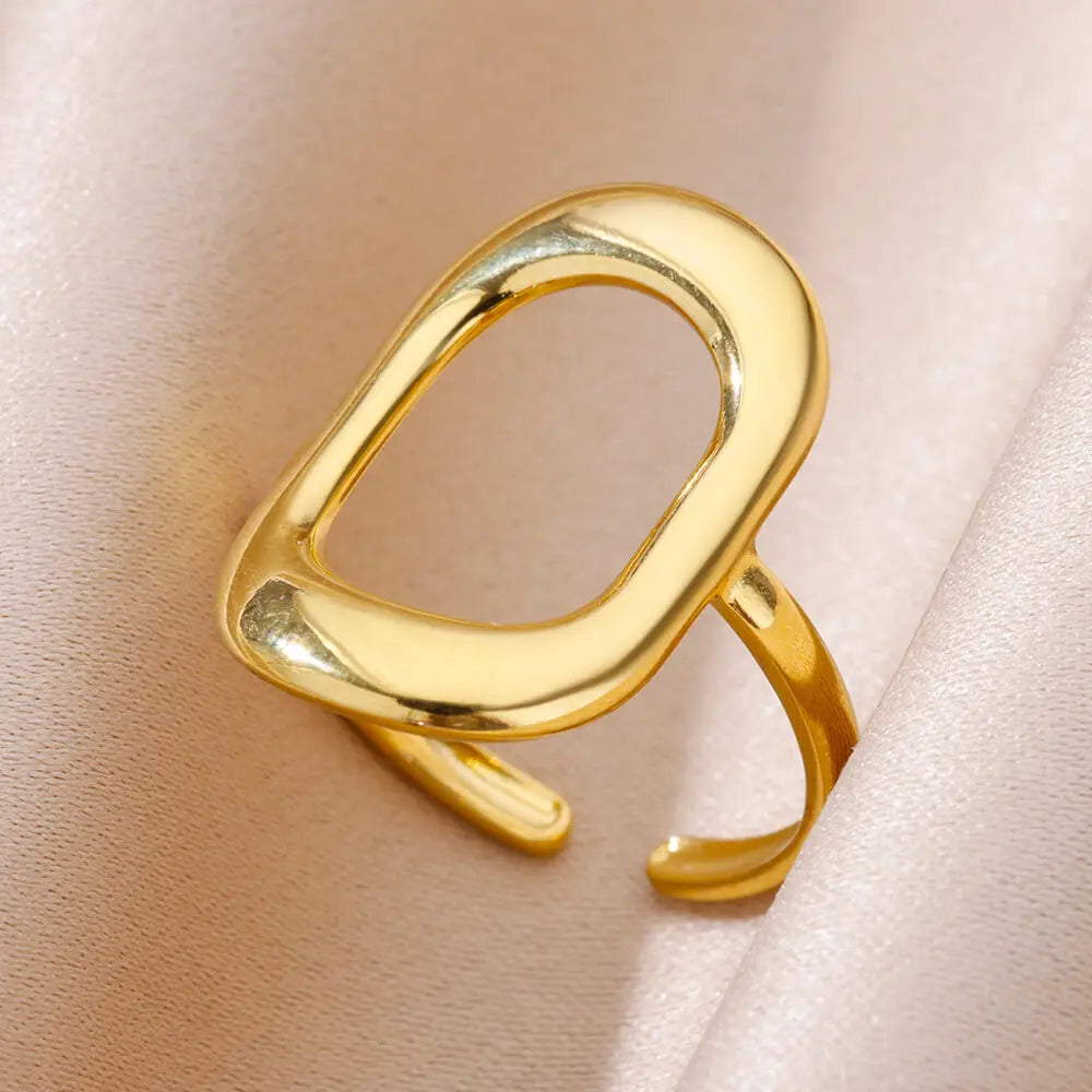 Gold Color 316L Stainless Steel Women's Rings - Fade-Resistant Luxury Wedding Jewelry with Free Shipping