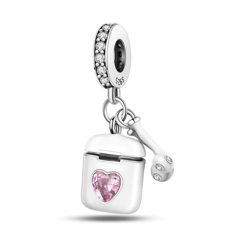 Spring Butterfly Heart Enamel Flower Charm Bead for Bracelets and Necklaces